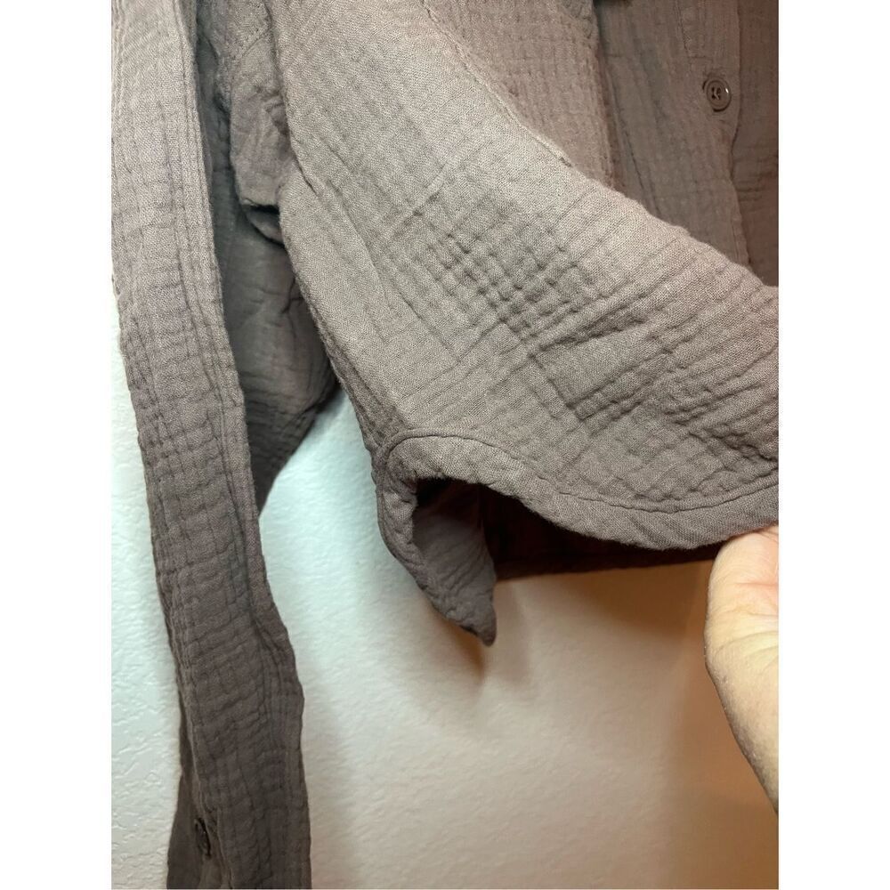 NWT BOBI CROPPED BUTTON UP SHIRT BISTRO - Picture 9 of 12